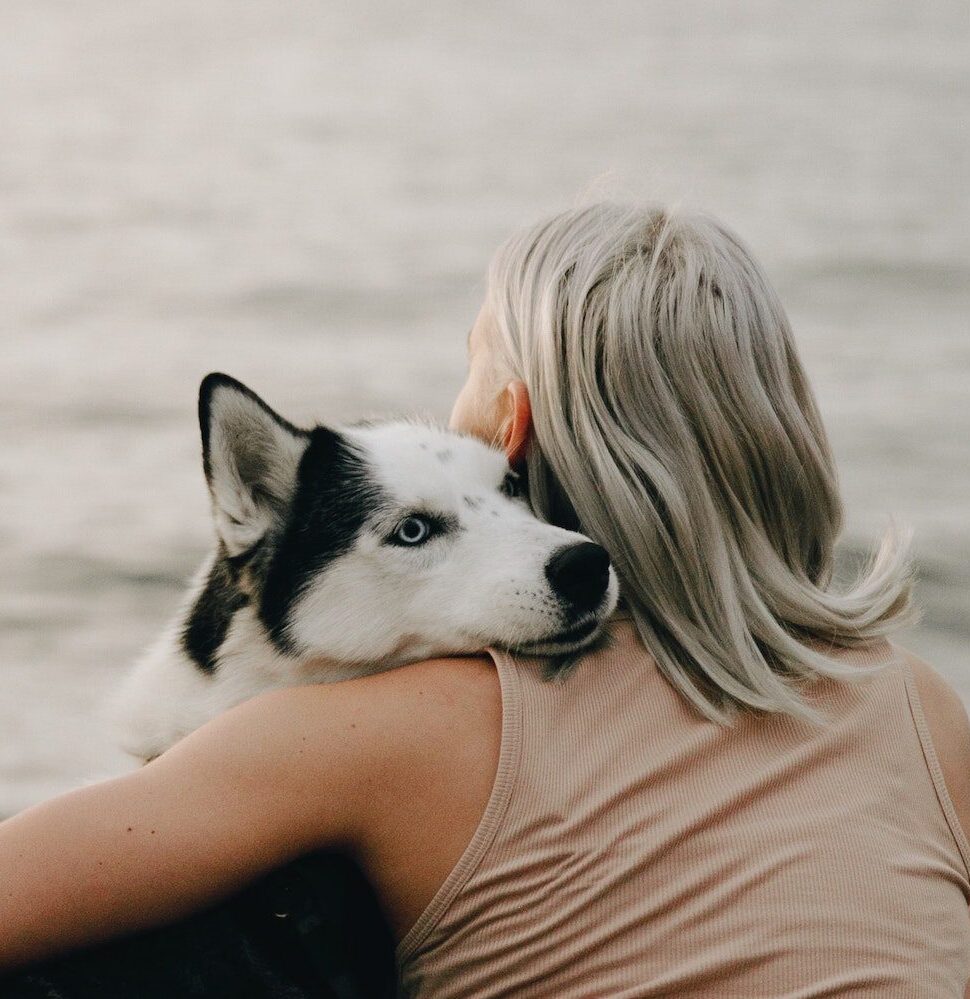 Woman enjoying her permanent residency with her pet