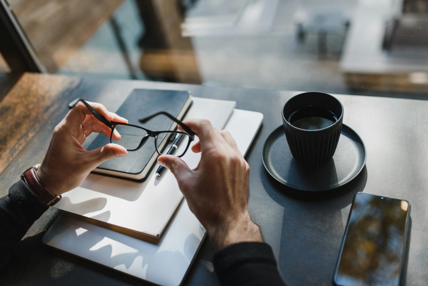 Man researching about available operation options for foreign enterprise