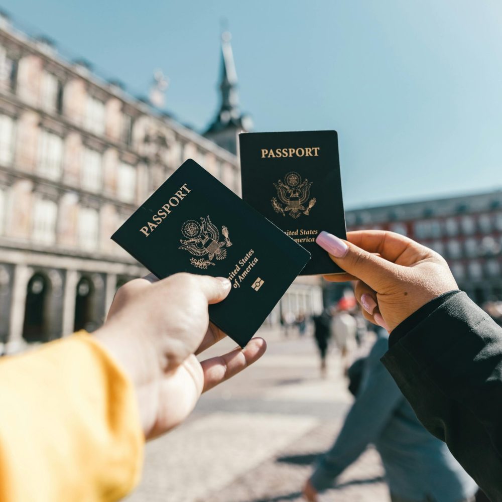 Foreign nationals traveling with their passports from Japan