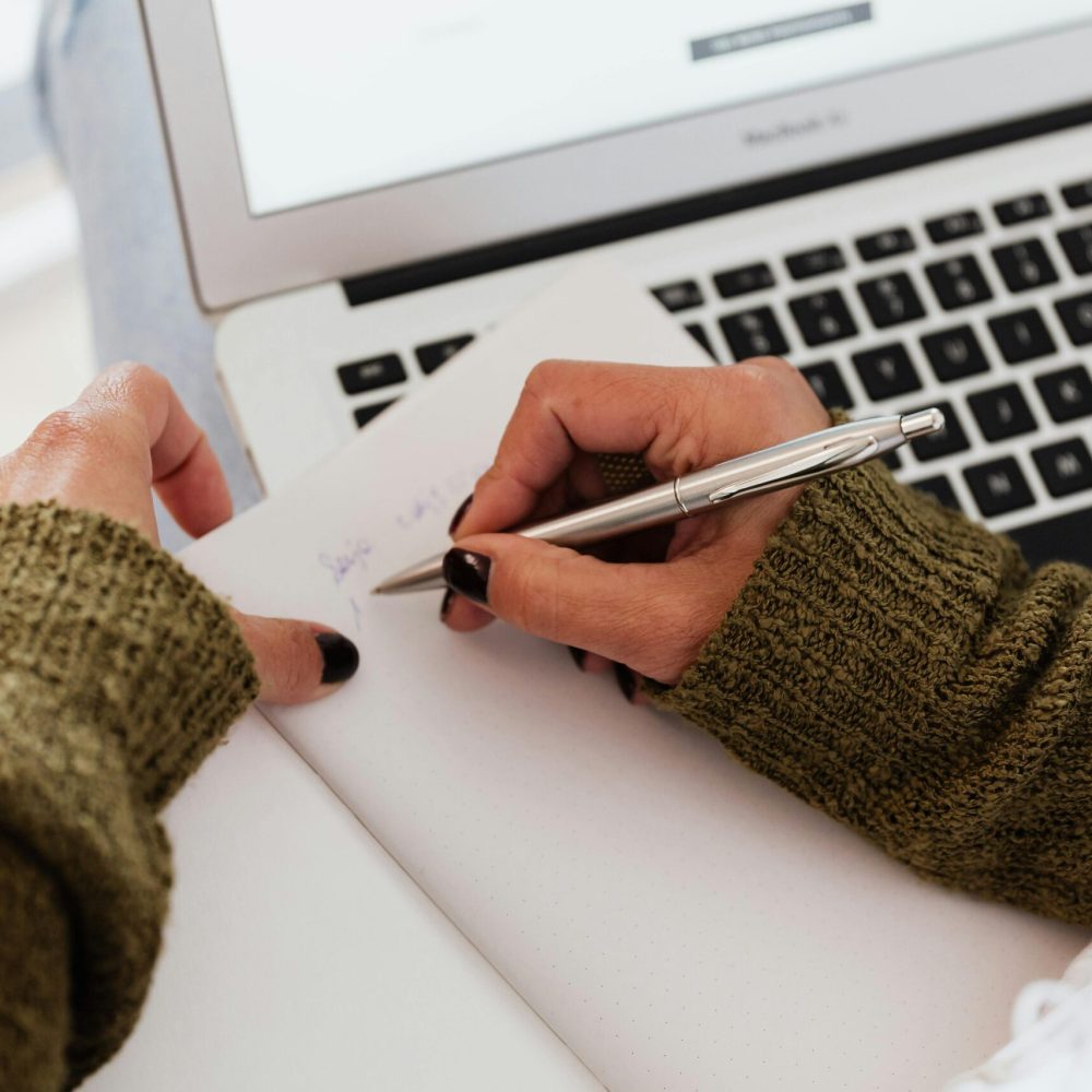 Woman preparing documents for her visa renewal application in Japan